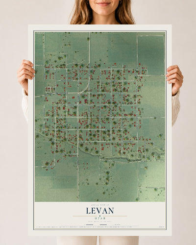 Map of Levan, Utah, 24 x 36 inch unframed archival matte print