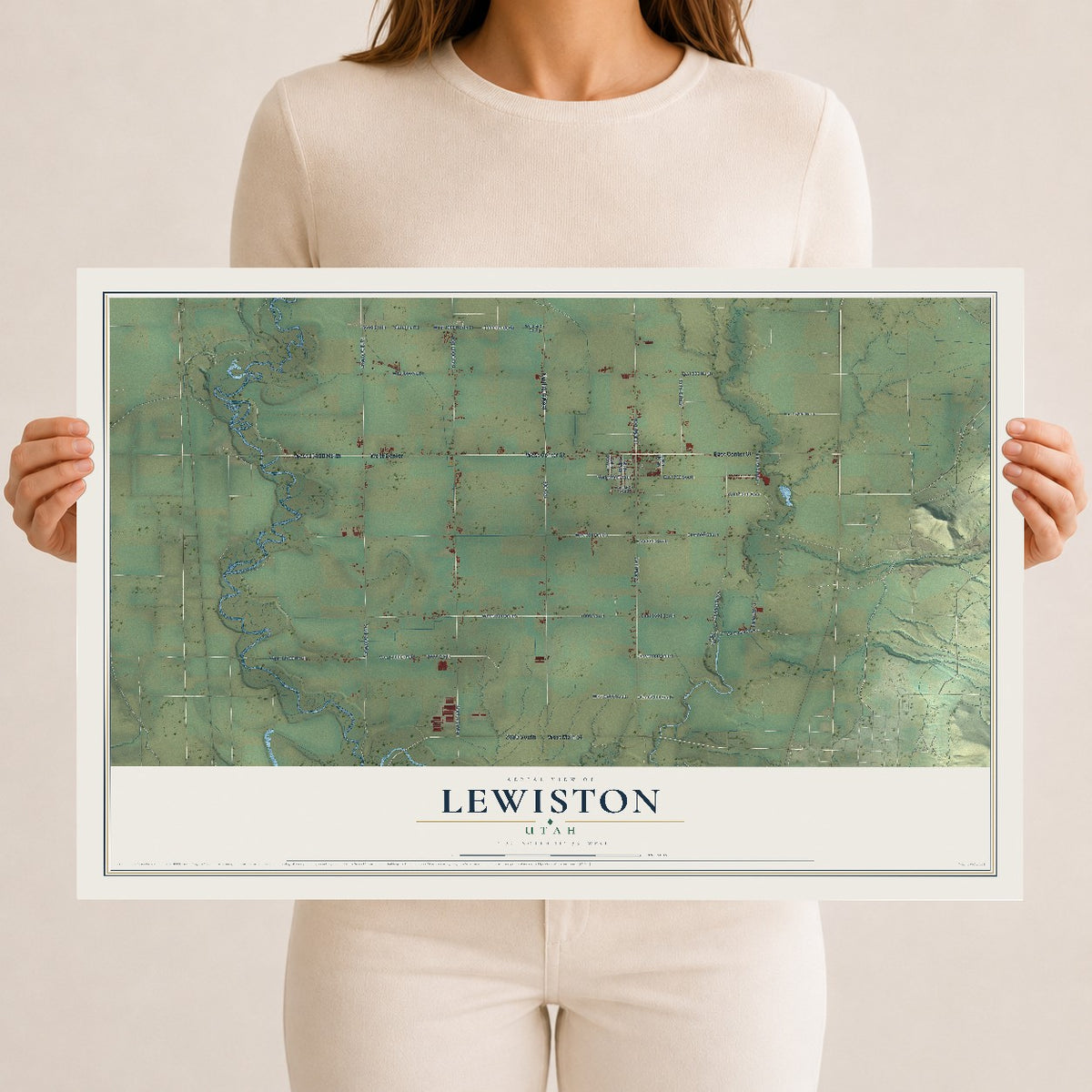 Map of Lewiston, Utah, 12 x 18 inch unframed archival matte print