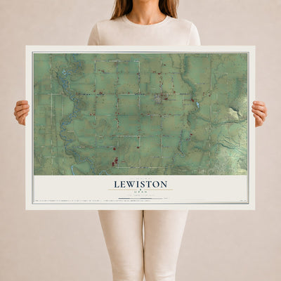 Map of Lewiston, Utah, 24 x 36 inch unframed archival matte print