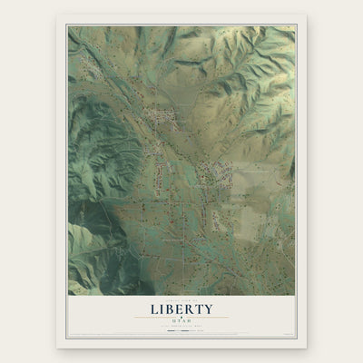 Liberty, Utah map print, the full design