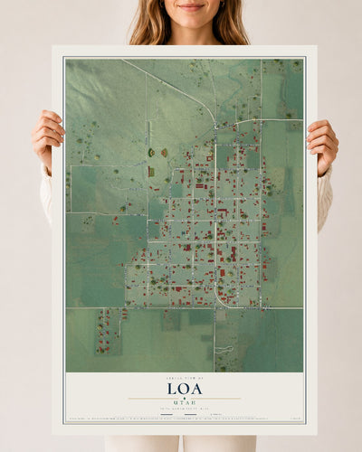 Map of Loa, Utah, 24 x 36 inch unframed archival matte print