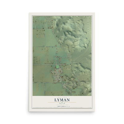Map of Lyman, Utah, 12 x 18 inch unframed archival matte print