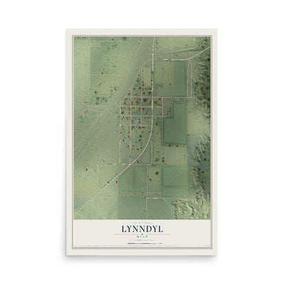 Map of Lynndyl, Utah, 12 x 18 inch unframed archival matte print
