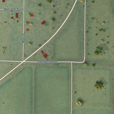 Second close-up of the map of Lynndyl, Utah print showing more streets and buildings