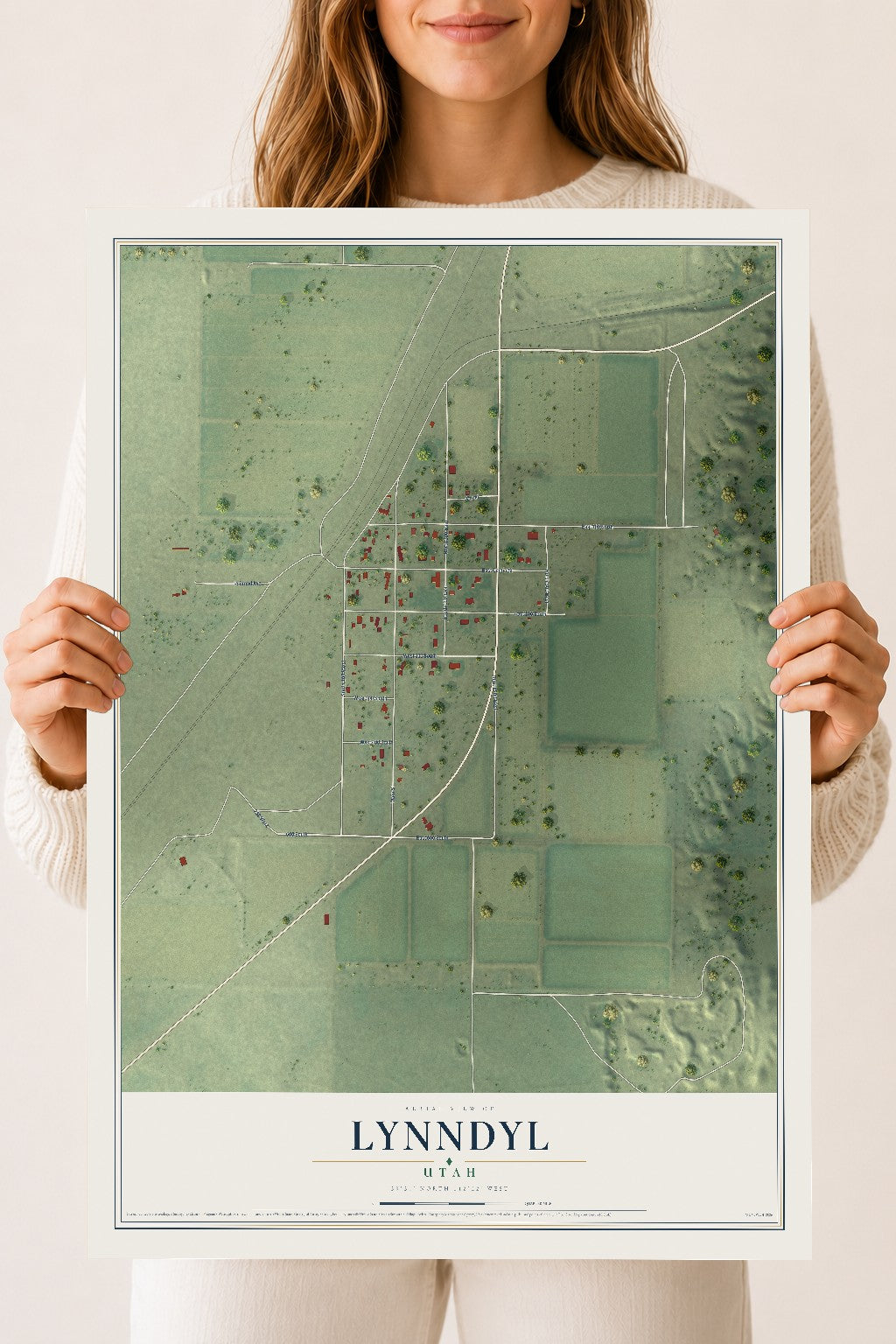 Map of Lynndyl, Utah, 18 x 24 inch unframed archival matte print