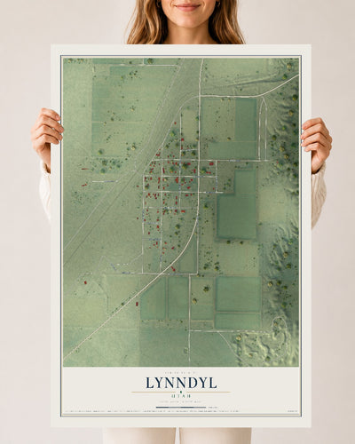 Map of Lynndyl, Utah, 24 x 36 inch unframed archival matte print