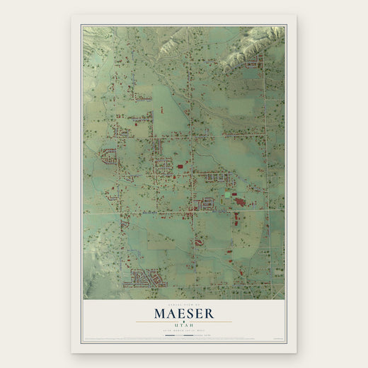 Maeser, Utah map print, the full design
