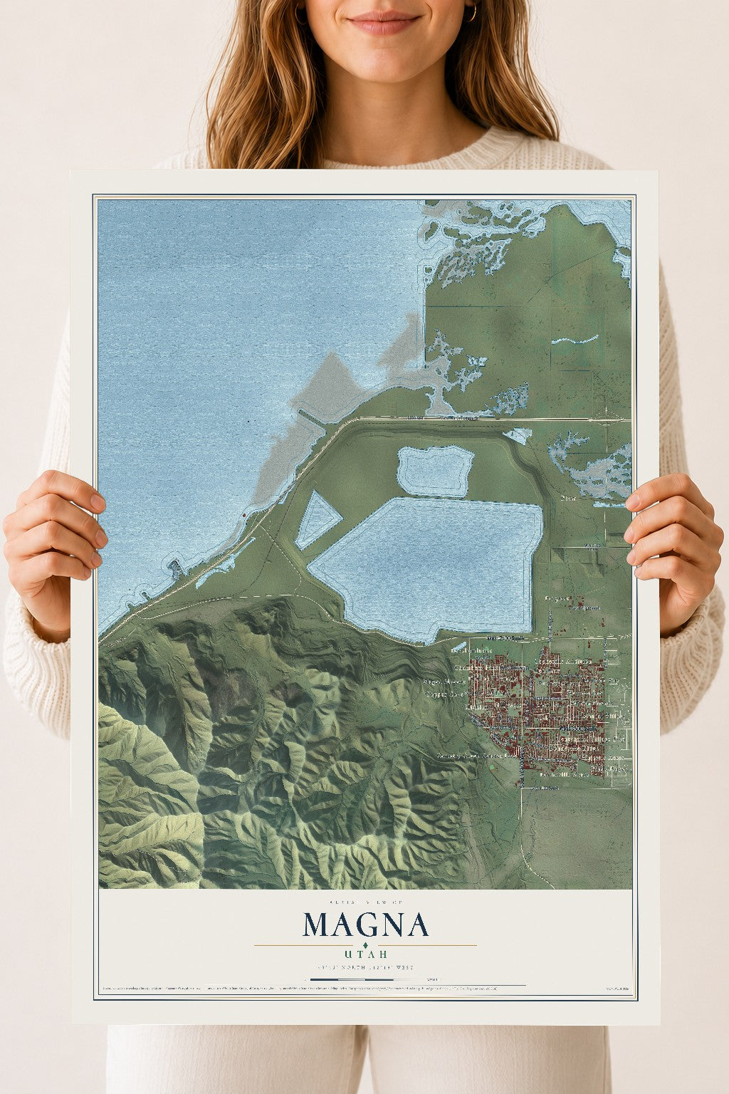 Map of Magna, Utah, 18 x 24 inch unframed archival matte print