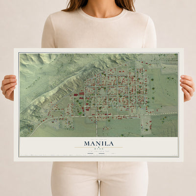 Map of Manila, Utah, 12 x 18 inch unframed archival matte print