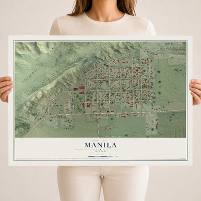 Map of Manila, Utah, 18 x 24 inch unframed archival matte print