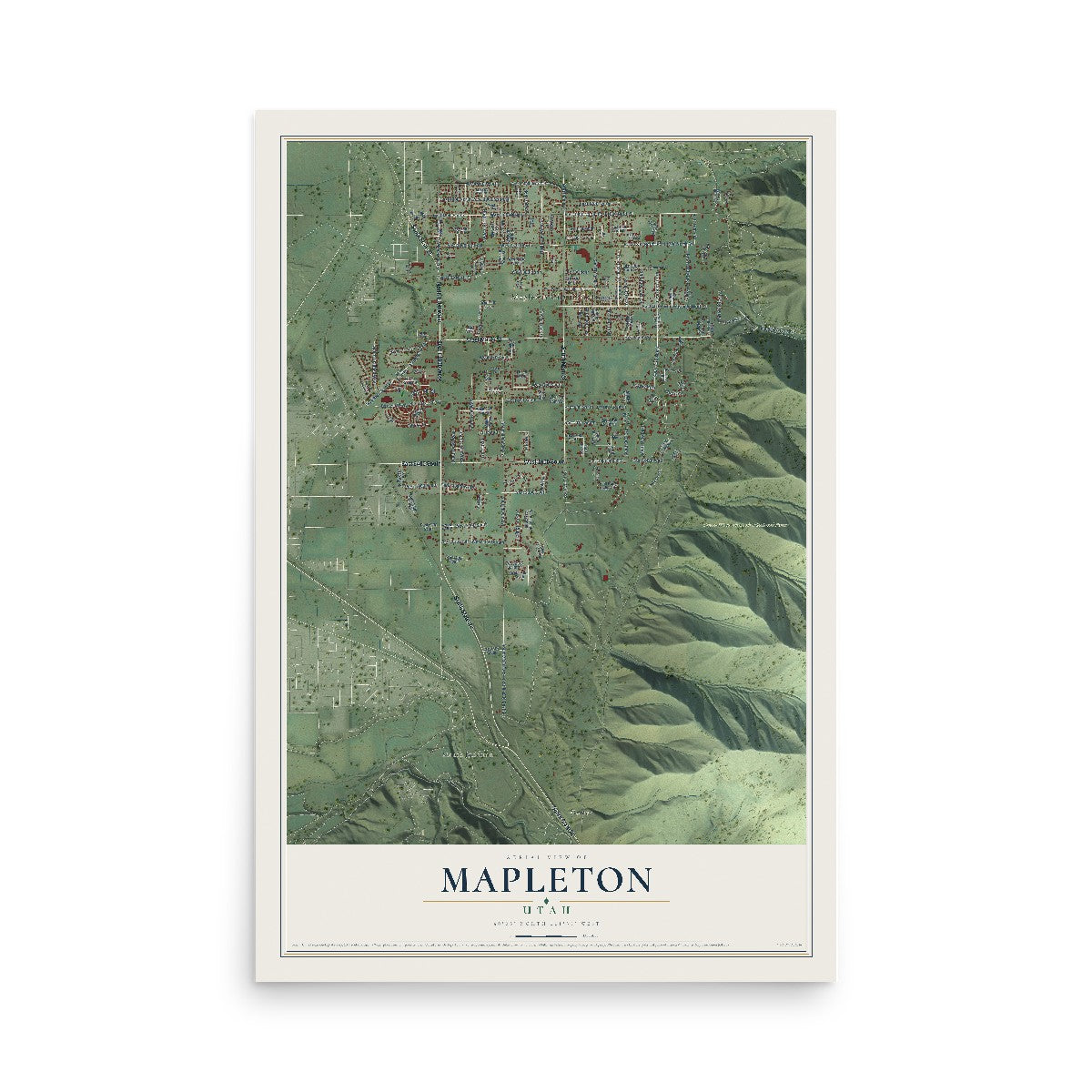 Map of Mapleton, Utah, 12 x 18 inch unframed archival matte print