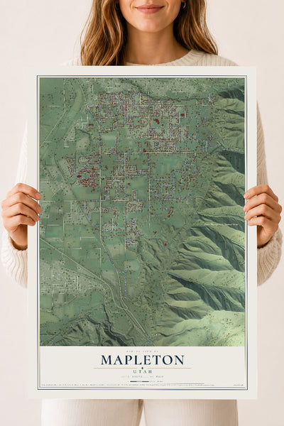 Map of Mapleton, Utah, 18 x 24 inch unframed archival matte print