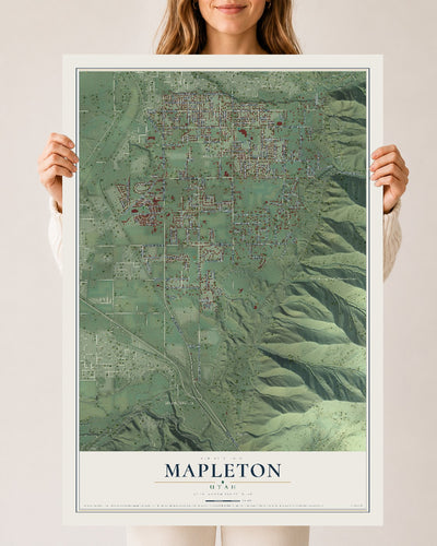 Map of Mapleton, Utah, 24 x 36 inch unframed archival matte print