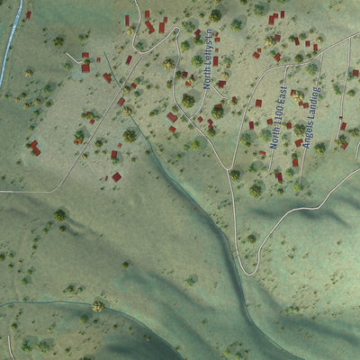 Close-up of the map of Marion, Utah print showing street and building detail