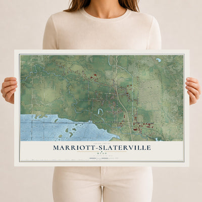Map of Marriott-Slaterville, Utah, 12 x 18 inch unframed archival matte print