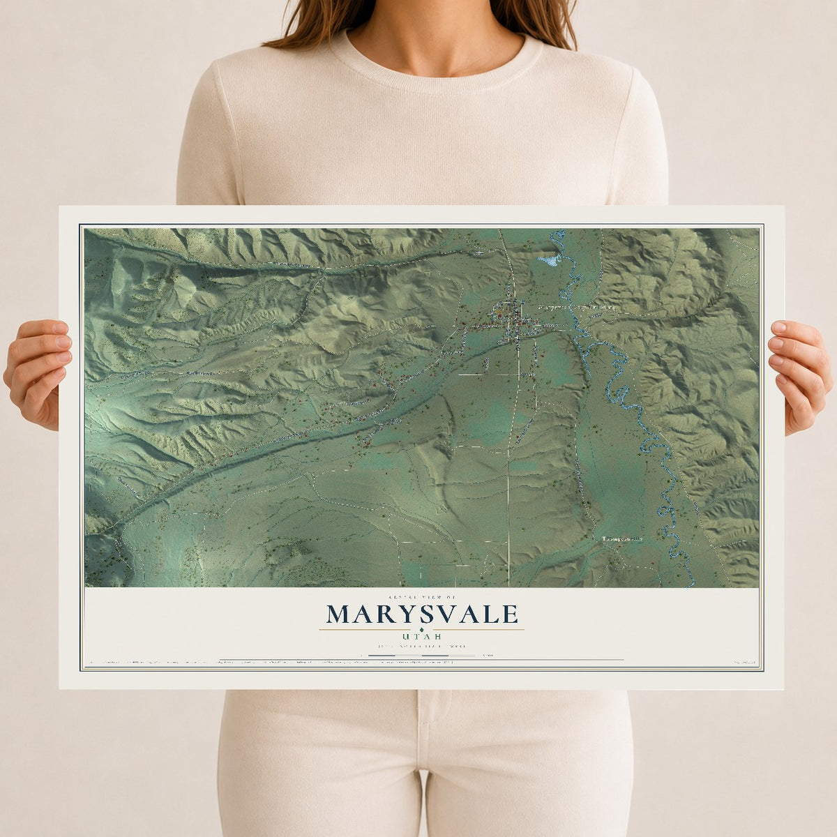 Map of Marysvale, Utah, 12 x 18 inch unframed archival matte print