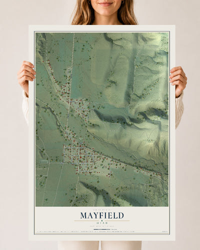 Map of Mayfield, Utah, 24 x 36 inch unframed archival matte print
