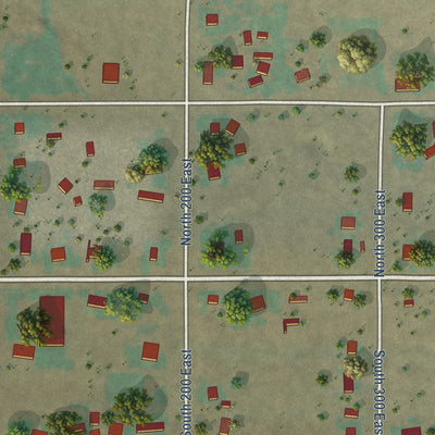 Close-up of the map of Meadow, Utah print showing street and building detail