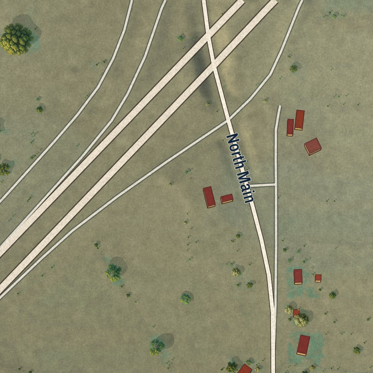 Second close-up of the map of Meadow, Utah print showing more streets and buildings