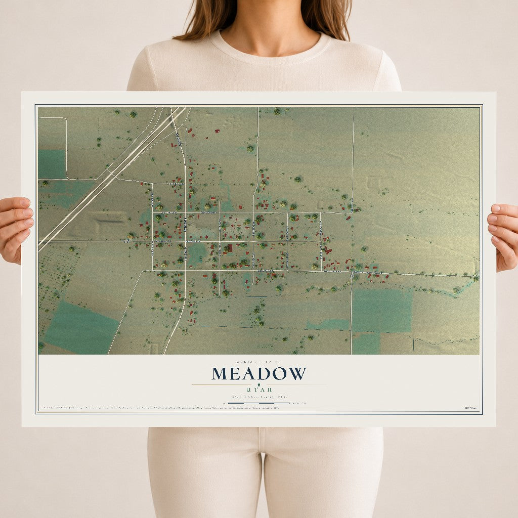 Map of Meadow, Utah, 18 x 24 inch unframed archival matte print