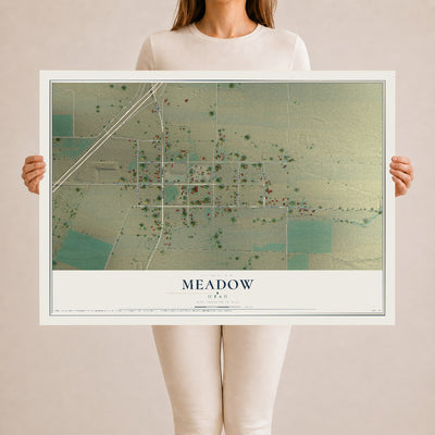 Map of Meadow, Utah, 24 x 36 inch unframed archival matte print