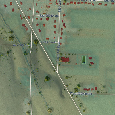 Second close-up of the map of Mendon, Utah print showing more streets and buildings