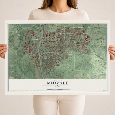 Map of Midvale, Utah, 18 x 24 inch unframed archival matte print