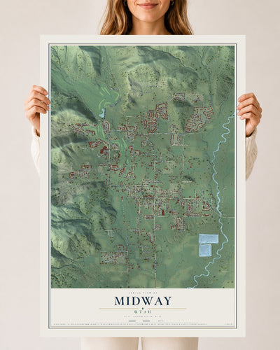 Map of Midway, Utah, 24 x 36 inch unframed archival matte print