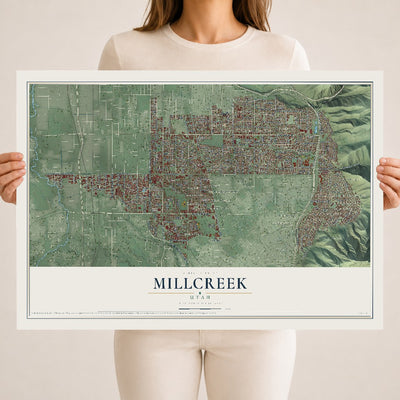 Map of Millcreek, Utah, 18 x 24 inch unframed archival matte print