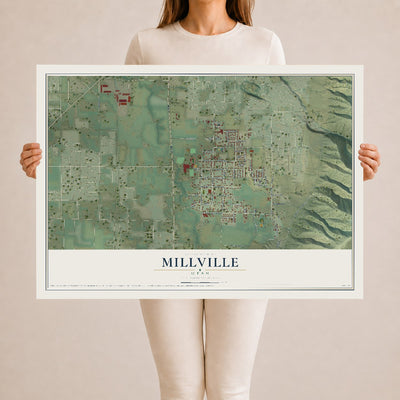 Map of Millville, Utah, 24 x 36 inch unframed archival matte print