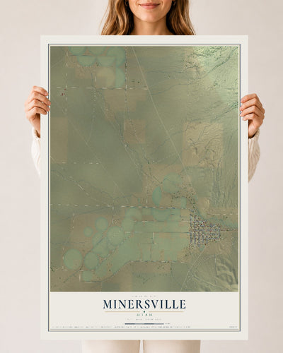 Map of Minersville, Utah, 24 x 36 inch unframed archival matte print