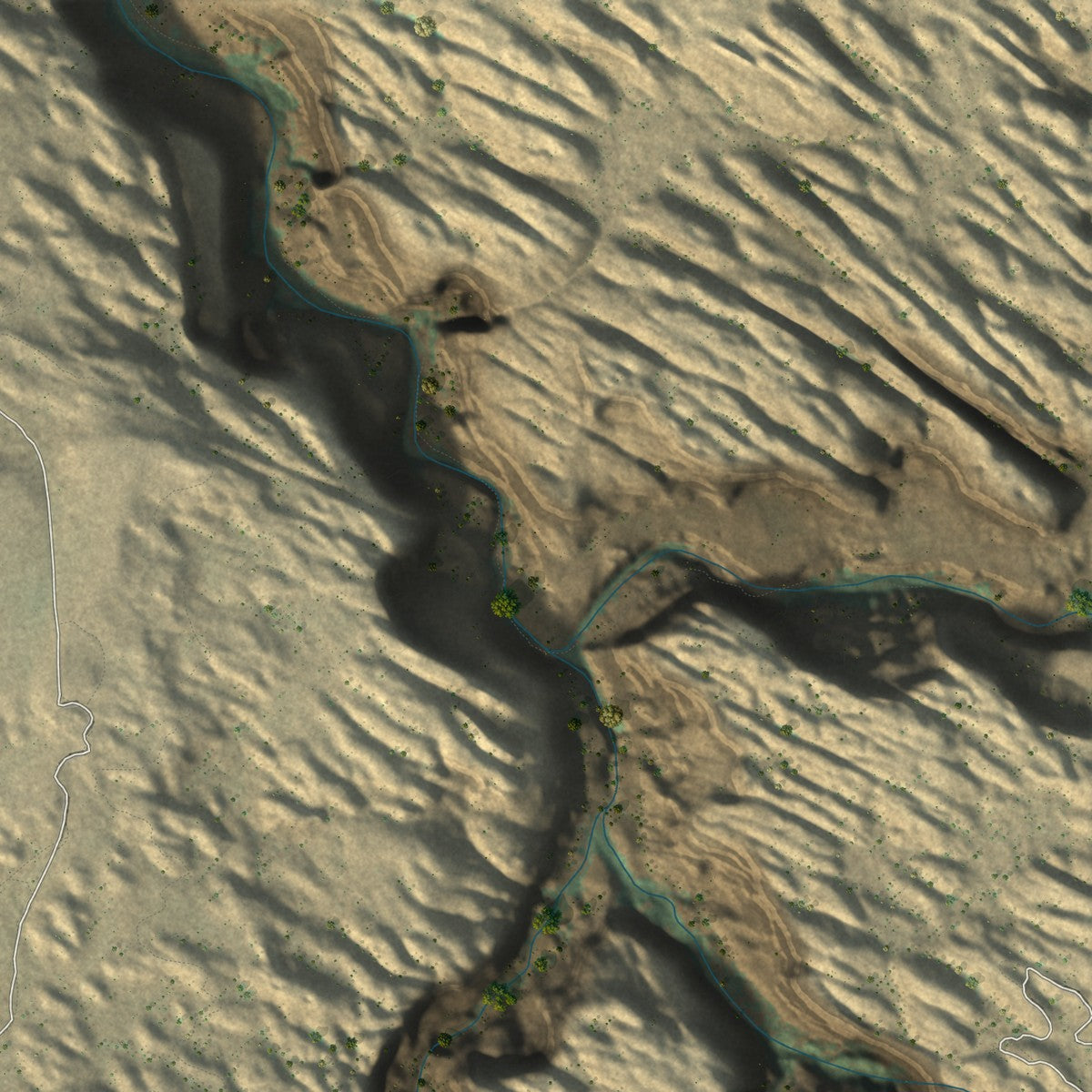 Second close-up of the map of Moab, Utah print showing more streets and buildings