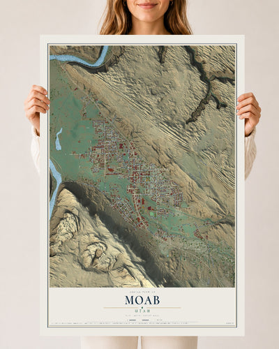 Map of Moab, Utah, 24 x 36 inch unframed archival matte print