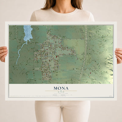 Map of Mona, Utah, 18 x 24 inch unframed archival matte print