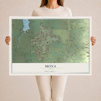 Map of Mona, Utah, 24 x 36 inch unframed archival matte print