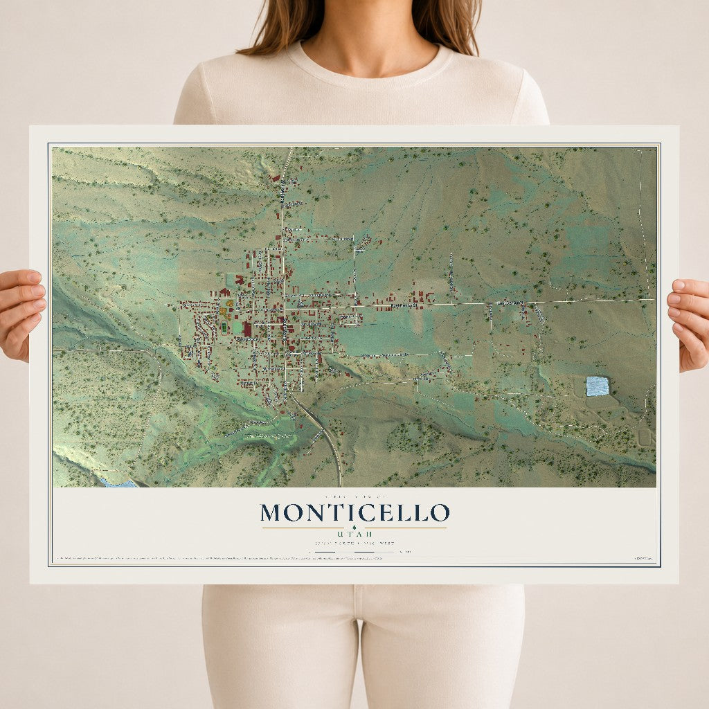 Map of Monticello, Utah, 18 x 24 inch unframed archival matte print