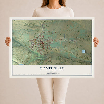 Map of Monticello, Utah, 24 x 36 inch unframed archival matte print