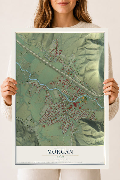 Map of Morgan, Utah, 18 x 24 inch unframed archival matte print