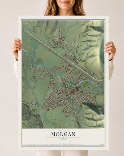 Map of Morgan, Utah, 24 x 36 inch unframed archival matte print