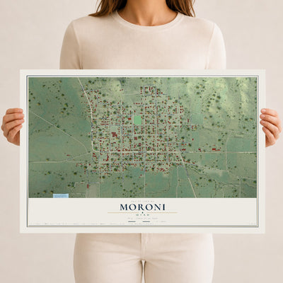Map of Moroni, Utah, 12 x 18 inch unframed archival matte print