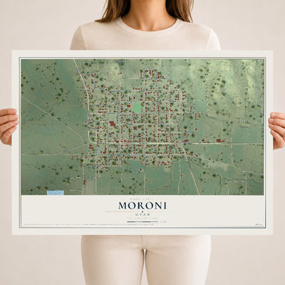 Map of Moroni, Utah, 18 x 24 inch unframed archival matte print