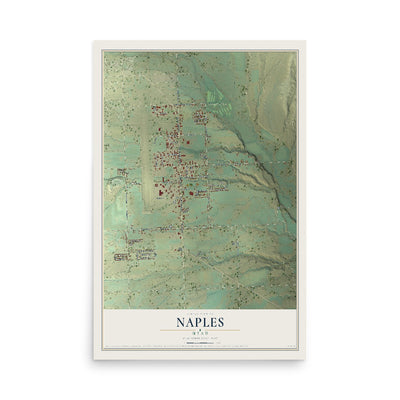Map of Naples, Utah, 12 x 18 inch unframed archival matte print