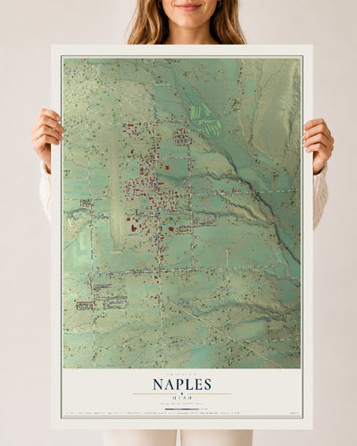 Map of Naples, Utah, 24 x 36 inch unframed archival matte print