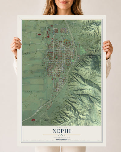 Map of Nephi, Utah, 24 x 36 inch unframed archival matte print