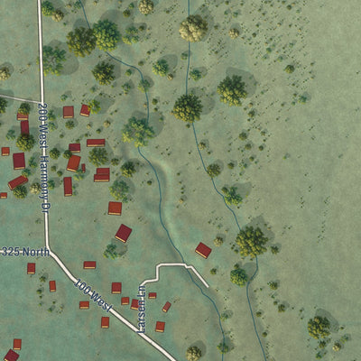 Second close-up of the map of New Harmony, Utah print showing more streets and buildings