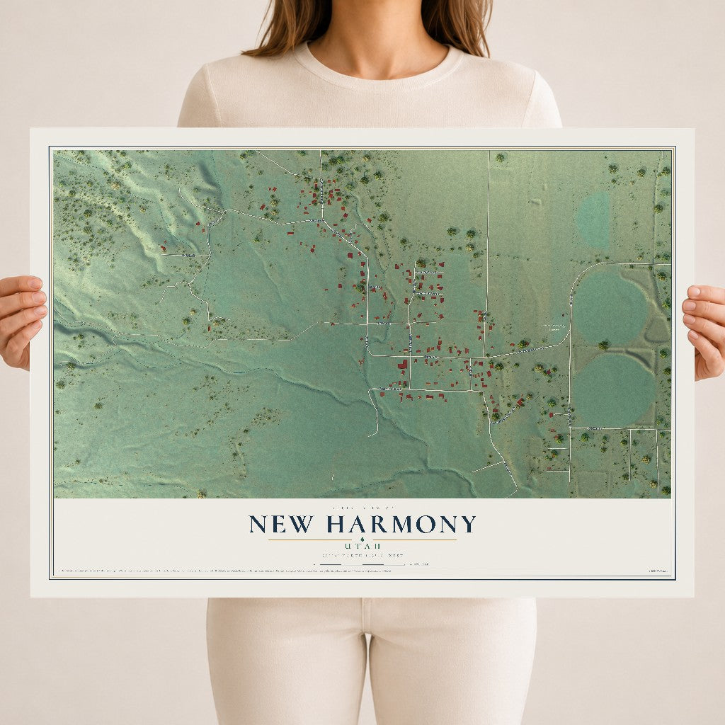 Map of New Harmony, Utah, 18 x 24 inch unframed archival matte print