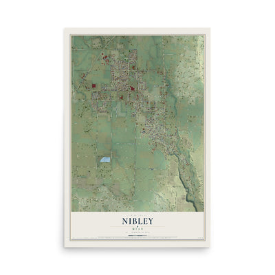 Map of Nibley, Utah, 12 x 18 inch unframed archival matte print