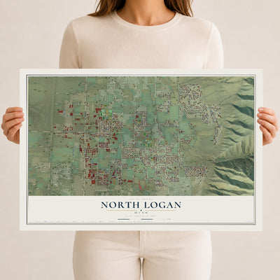 Map of North Logan, Utah, 12 x 18 inch unframed archival matte print
