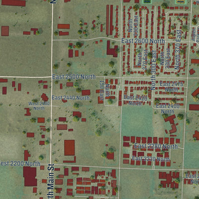 Second close-up of the map of North Logan, Utah print showing more streets and buildings