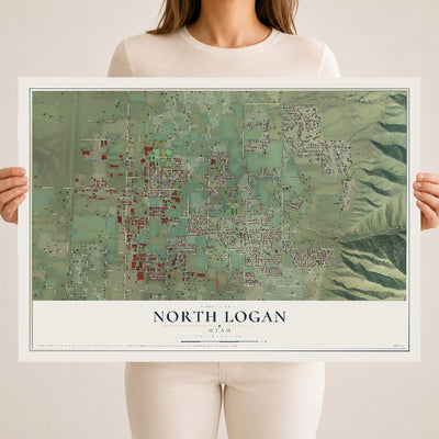 Map of North Logan, Utah, 18 x 24 inch unframed archival matte print
